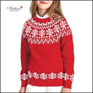 Girls Pullover Sweater 100% Cotton Crew Neck Winter Top